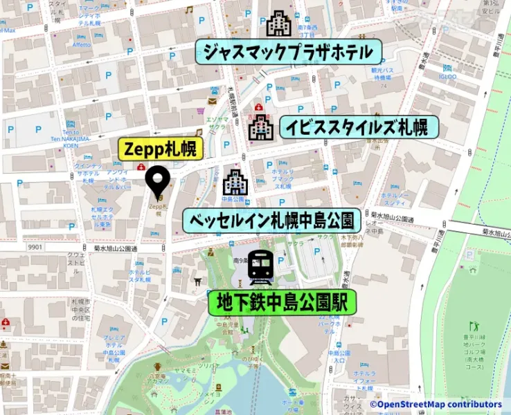 Zepp札幌周辺ホテル